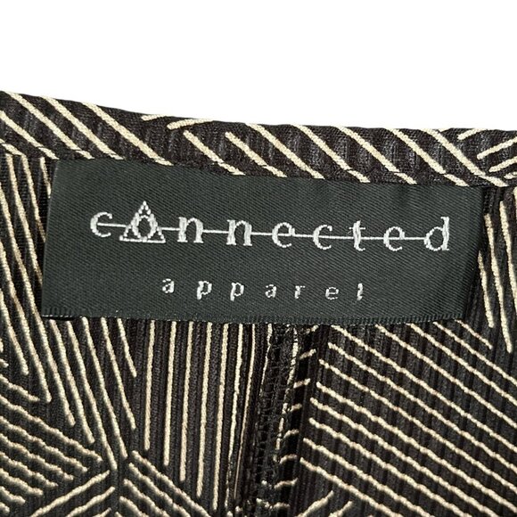 Connected Womens Tunic Size M/L Black Gold Metallic Art Deco Gallery Psychedelic - Picture 6 of 6